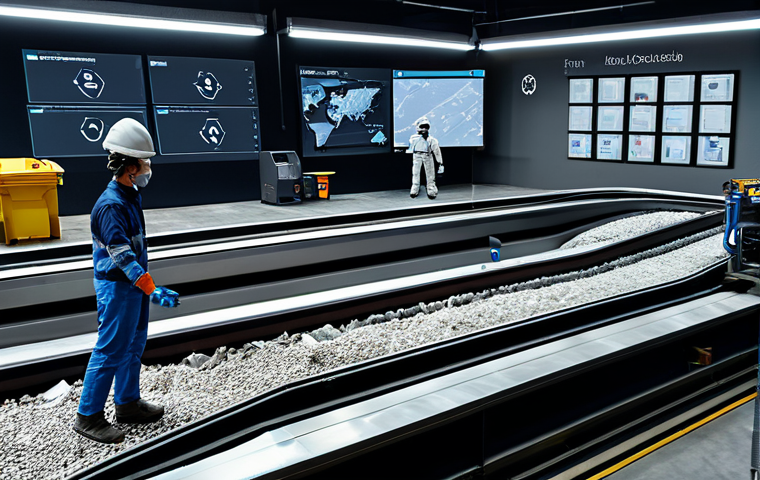 **

"A modern recycling plant interior, showcasing AI-powered robotic arms sorting waste on a conveyor belt, fully clothed technicians monitoring the process on screens, data visualizations overlaid on the scene, safe for work, appropriate content, fully clothed, professional, perfect anatomy, correct proportions, natural pose, high quality, professional photography, modest attire, well-formed hands, proper finger count, natural body proportions."

**