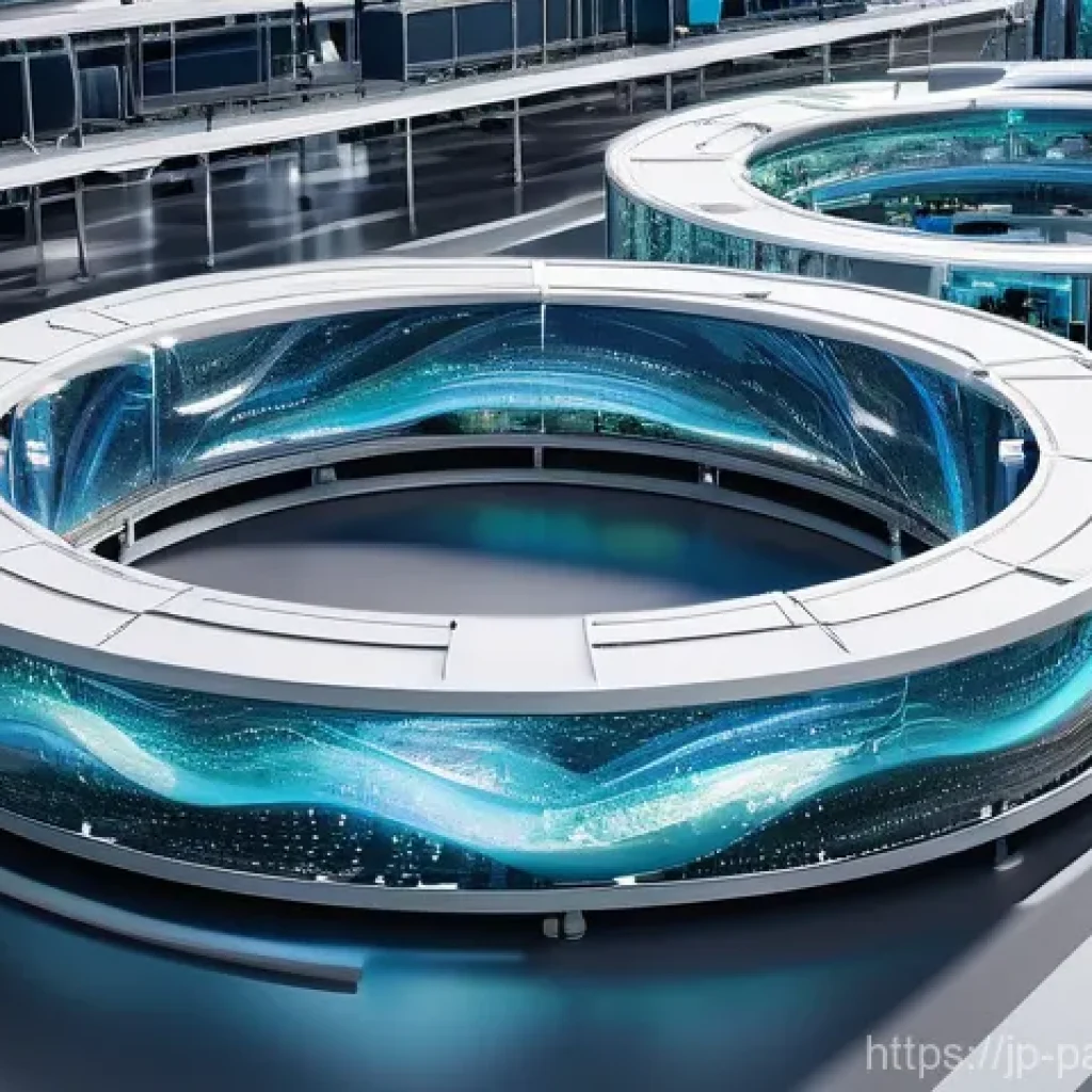 자원순환 경제에서의 공급망 관리 - **Prompt 1: "A futuristic and elegant conceptual illustration of a seamless circular economy in acti...