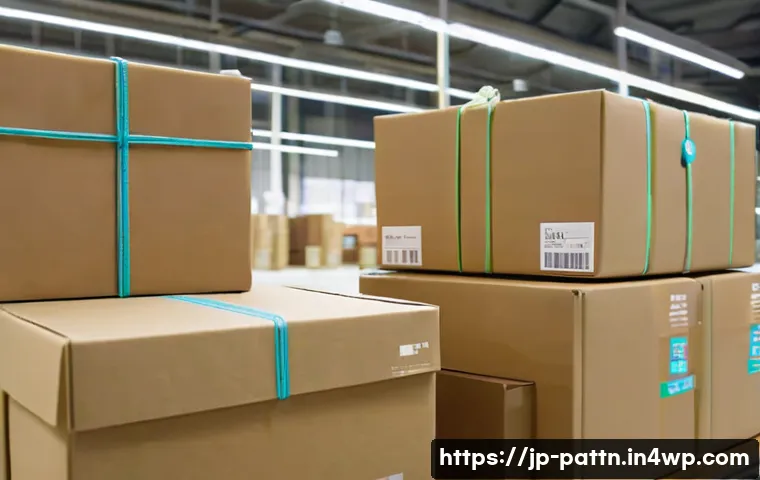 자원순환 경제와 전자상거래의 관계 - A modern e-commerce packaging scene showcasing eco-friendly materials: biodegradable paper boxes, re...